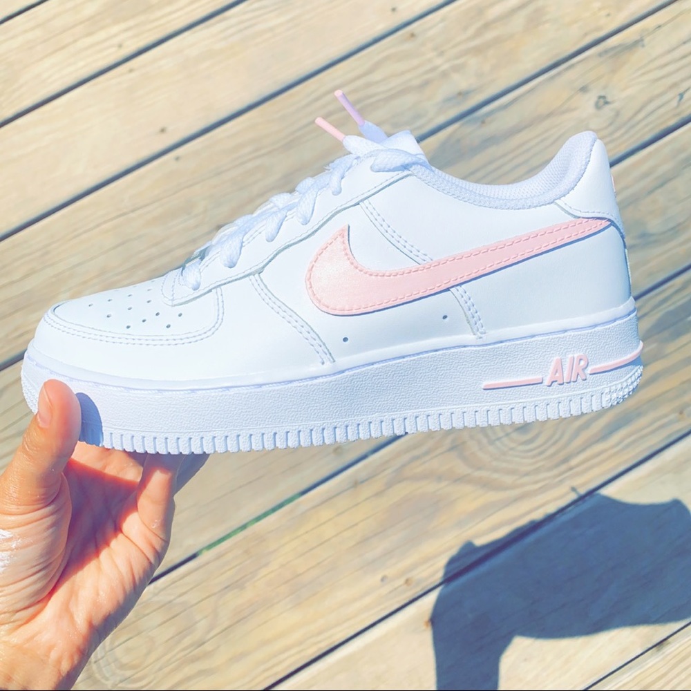 NWT Baby Pink Rare Nike Air Force 1s Customs - Picture 1 of 2
